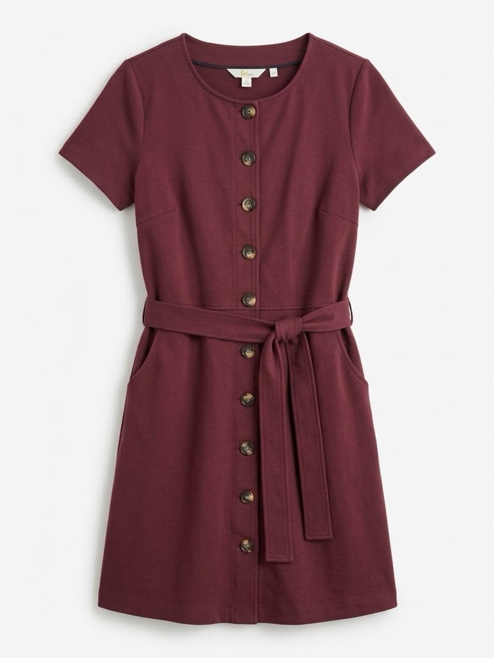 Boden Beatrice Ponte Shift Dress in Burgundy Size 8L